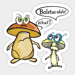 Boletus edulis? What? "'Crazy mushrooms'' Sticker